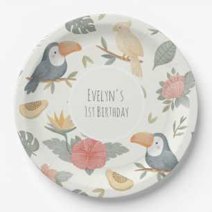 Platos de Papel Personalizados Safari Toucan Tropi