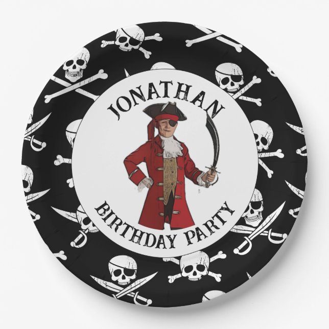 Platos de papel PIRATA NIÑO (Anverso)