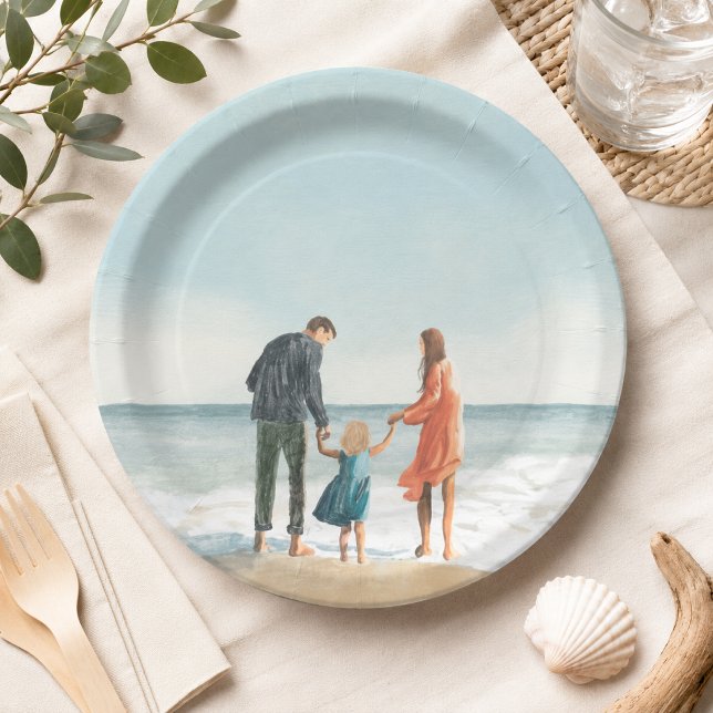 Platos de Papel | Plato de Fiesta de Subida de Ima (Upload your own artwork to create custom paper plates for parties, picnics, and events.)