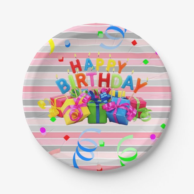 Platos de Papel, Platos de Papel Feliz Cumpleaños (Anverso)