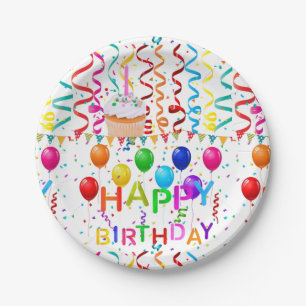 Platos de papel, Platos de papel Feliz Cumpleaños