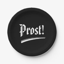 Platos de papel Prost Black and White Oktoberfest