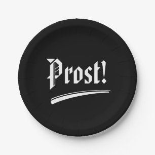 Platos de papel Prost Black and White Oktoberfest