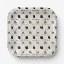 Platos de papel Ramadan Kareem Kaaba Masjid al Nab