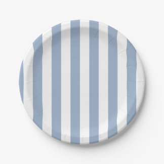 Platos de Papel, Raya Azul y Blanca Cumpleaños