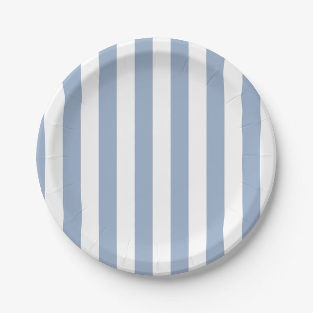 Platos de Papel, Raya Azul y Blanca Cumpleaños (Anverso)