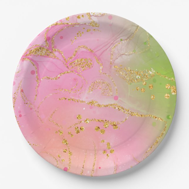 Platos de Papel Redondos de Moda para Celebracione (Anverso)