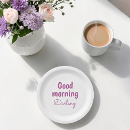 Platos de papel románticos Buenos días querido