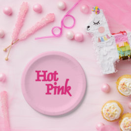 Platos de papel rosa rosado calientes