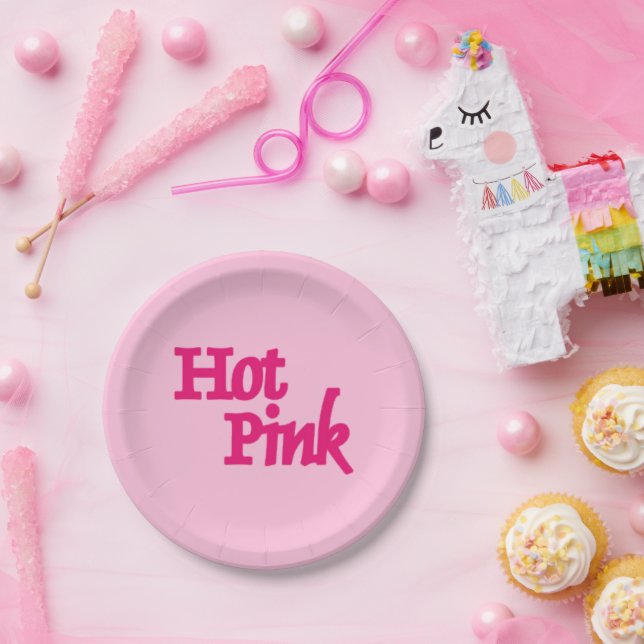 Platos de papel rosa rosado calientes (Fiesta)