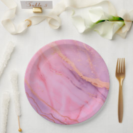 Platos de papel rosados