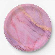 Platos de papel rosados