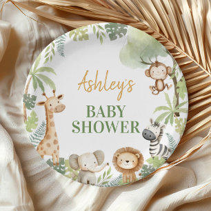 Platos de Papel Safari Jungla Animales Baby Shower