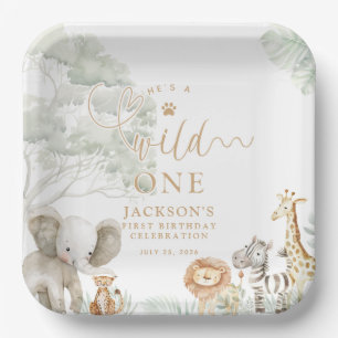 Platos de papel Safari Jungla Wild One