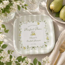 Platos de papel Sage Green Perfect Pear para despe