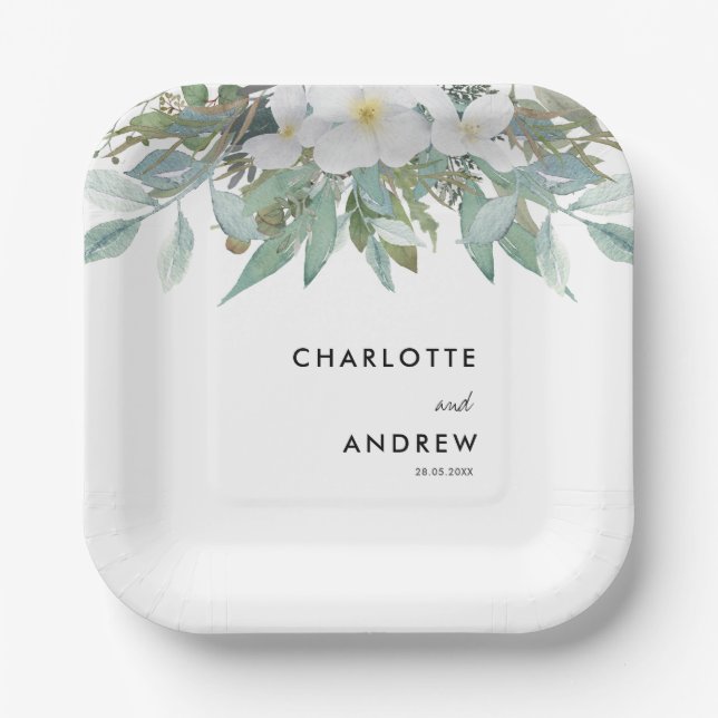 Platos de papel sencillos y elegantes para el euca (Anverso)