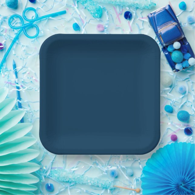 Platos de papel sólidos azul prusiano (Fiesta)