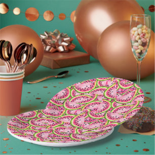 Platos de papel sorpresa de sandía