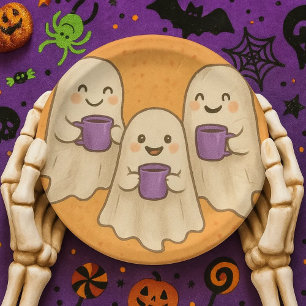 Platos de papel spooky cozy para fiestas