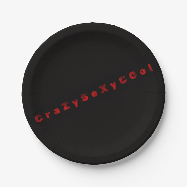 Platos de papel temáticos Black CrazySexyCool (Anverso)