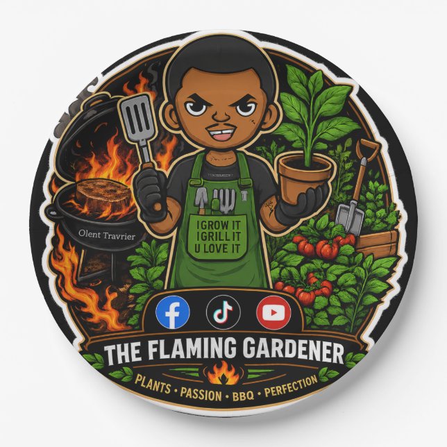Platos de papel The Flaming Gardener (Anverso)