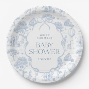 Platos de Papel Toile De Jouy Safari Azul para Fie