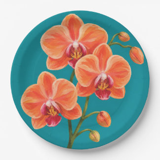 Platos de papel tropicales para fiestas