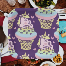 Platos de Papel Unicornio Orgullo Dulce