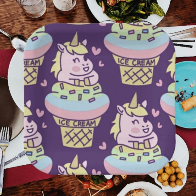 Platos de Papel Unicornio Orgullo Dulce (Subido por el creador)