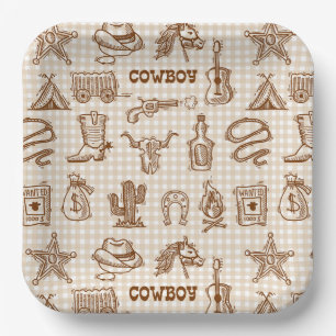 Platos de Papel Vaquero, Fiesta del Rodeo del Oest