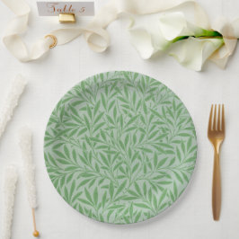 Platos de papel verde de William Morris Wilow