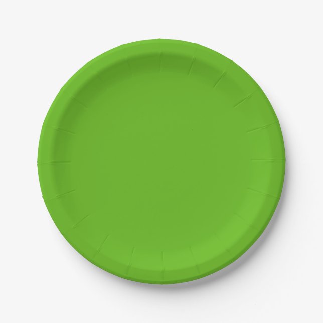 Platos de papel verde sólido. (Anverso)