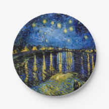 Platos de papel Vincent Van Gogh Noche estrellada