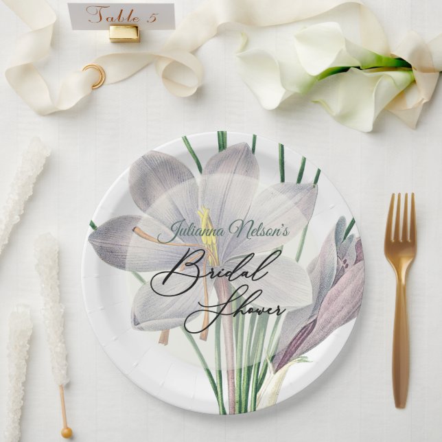 Platos de papel Vintage blumen (Boda)