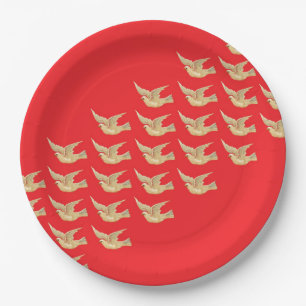 platos de papel Vuelo de Palomas