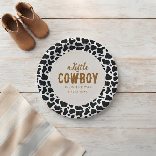 Platos de Papel Western Vaquero con Estampado de V