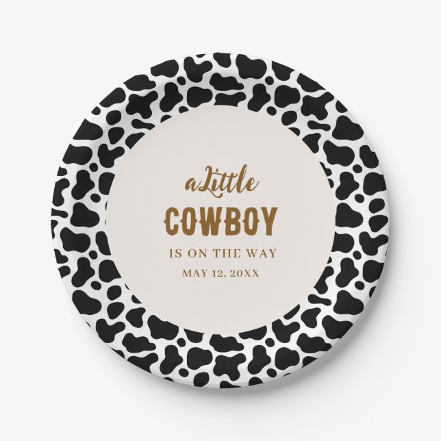 Platos de Papel Western Vaquero con Estampado de V (Anverso)