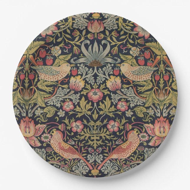 platos de papel William Morris Strawberry Thief (Anverso)