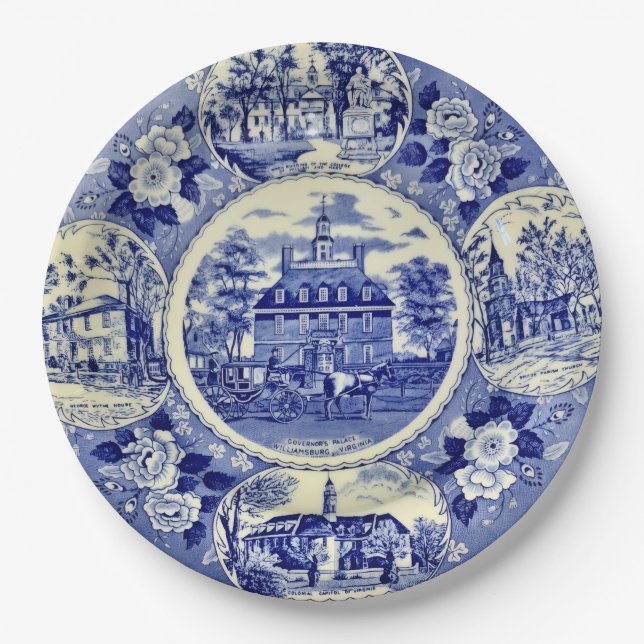 Platos de papel Williamsborg China Blue (Anverso)