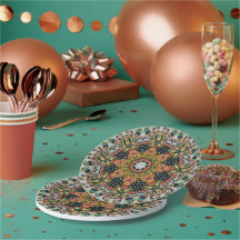 Platos de papel y fiesta abstractos