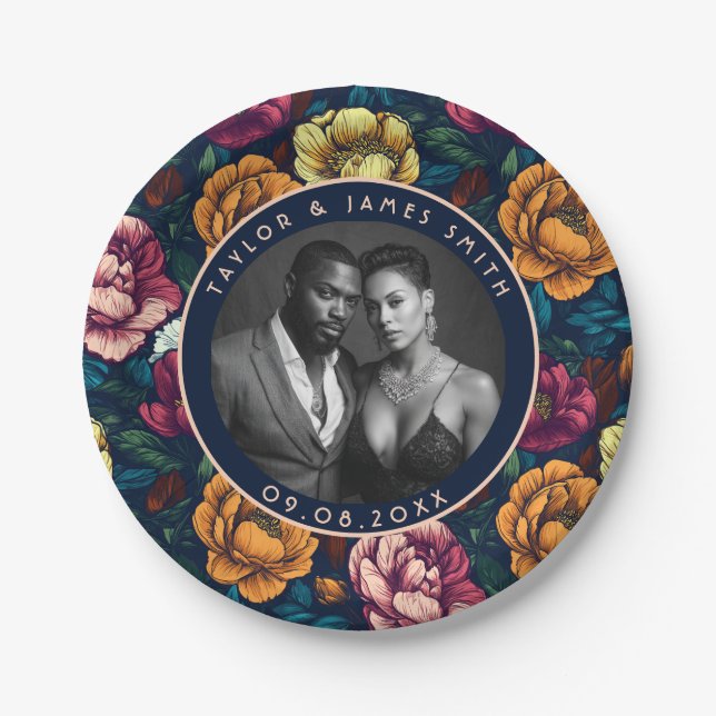 Platos De Peonies De Moda Para La Fiesta De Bodas  (Anverso)