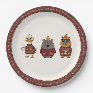 Platos de personajes para fiesta de Navidad con su