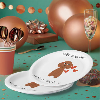 Platos de Poodle de juguete lindos