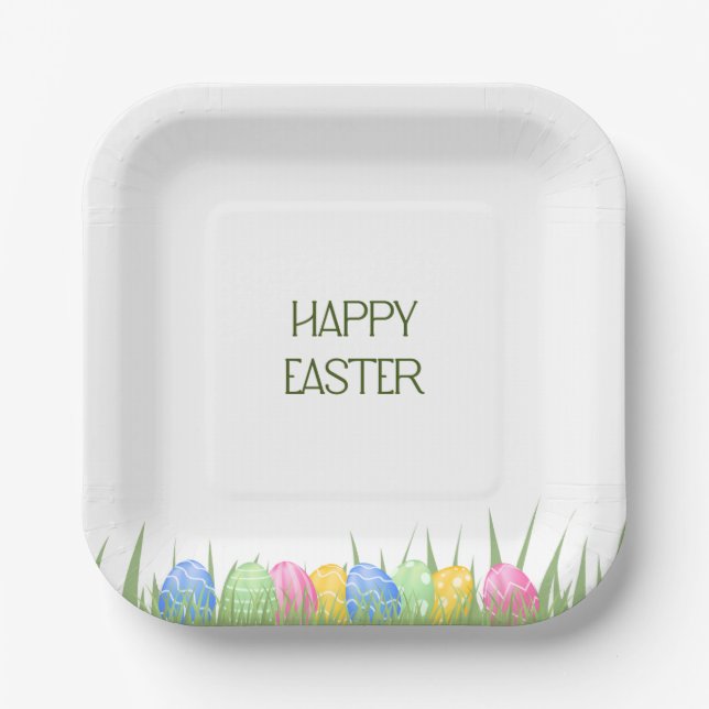 Platos de postre de Pascua | Diseño de huevo paste (Anverso)