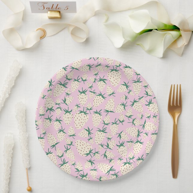 Platos de shower nupcial de fresa blanca Pineberry (Boda)