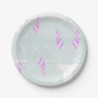 Platos de vacaciones de diseño rosa y verde pálido