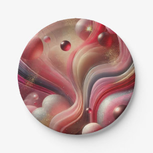 Platos Desechables Abstractos Elegantes - Plato de