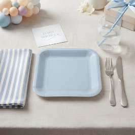 Platos desechables de color azul claro sólido para