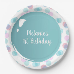 Platos divertidos de burbujas para cumpleaños