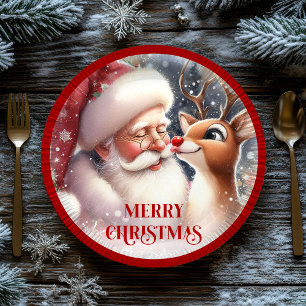Platos divertidos de Navidad para niños con Santa
